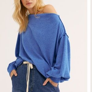 Free people main squeeze ribbed seamed sweater